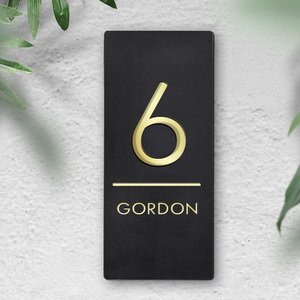 Plaque de numéro de porte en acrylique personnalisée, signalétique murale pour chambre, hôtel, appartement, immeuble - Product Image 2