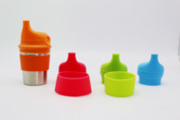 Gobelets pour enfants en acier inoxydable 304 de qualité supérieure, 10 oz, à paroi simple, bouteille à lait, tasse à eau pour tout-petits avec couvercle à bec verseur en silicone et manchon