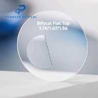Lentilles de lunettes photochromiques finies Pioneer Optical 1.499 1.56 à dessus plat, lentilles de lunettes CR39 HMC, lentilles de lunettes bifocales à dessus rond