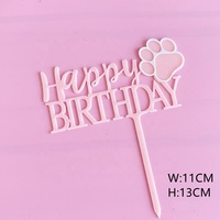 Pet Dog Alles Gute zum Geburtstag Cake Topper Cat Claw Shape Acryl Cake Topper