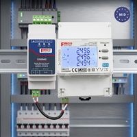 Compteur d'énergie bidirectionnel triphasé approuvé MID Fineco EM4373 avec affichage numérique, analyseur de qualité d'énergie photovoltaïque à bobine de Rogowski, RS485