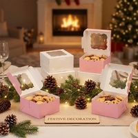 Emballages en carton pour gâteaux, pâtisseries, biscuits, mini-tartes et desserts, avec fenêtre, en matériaux recyclés, pour fraises et chocolats