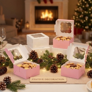 Caja de Papel para Pastel con Ventana, Cajas para Pastelería, Galletas, Mini Contenedor para Tartas, Postres, Fresas, Chocolates, Cupcakes - Product Image 5