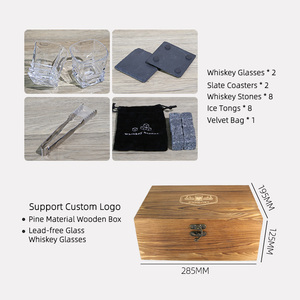 Biểu Tượng Tùy Chỉnh <span class=keywords><strong>Whisky</strong></span> Lạnh Đá Bộ Quà Tặng Cocktail Whiskey Rượu Decanter Thời Trang Cũ Kính Trong Hộp Quà Tặng Bằng Gỗ Cho Thanh Sử Dụng - Product Image 3