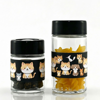 Botol Penyimpanan Kaca Transparan Anti Bocor untuk Anak, Label Kustom Grosir, Tutup Plastik Pembesar Food Grade, Kapasitas 1/1.5/2/2.5 oz, Dapat Disesuaikan