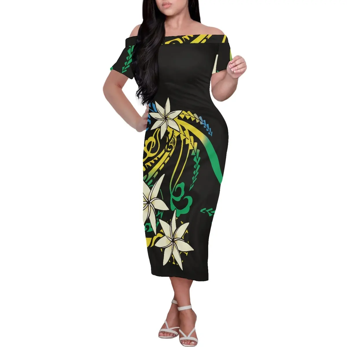 Полинезия Плюмерия цветочное печатное женское сексуальное платье, плюс размер, женское платье, повседневное летнее облегающее платье в новом стиле Размер M платье оптовая продажа