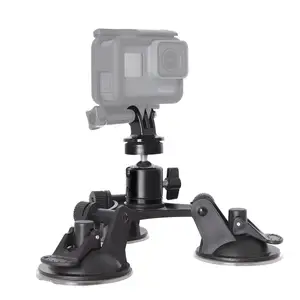 triple Suction Cup with 360 Degree Ball Head for Cameras Mount Vehicle Recorder Suction Mount