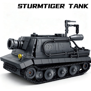 Modèle de <span class=keywords><strong>char</strong></span> <span class=keywords><strong>d</strong></span>'<span class=keywords><strong>assaut</strong></span> Sturmtiger de la Seconde Guerre mondiale, jouet de construction en plastique ABS à assembler soi-même - Product Image 3
