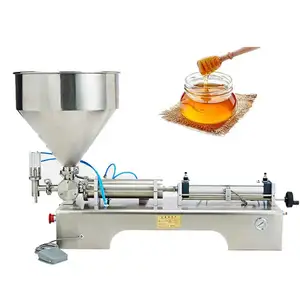 Semi-Auto Honey Pneumatic Filling Machine / Equipment / Device For Water / Liquid / Condense Canned / Sauce