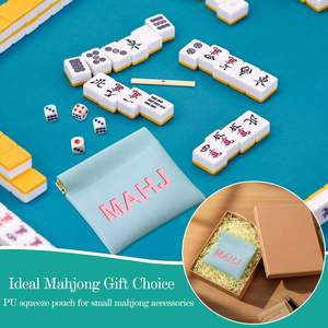 Fashion PU Leather Mini Mahjong Dice Bag 3.8 X 3.9 Inches Squeeze Dice Coin Purse Board Games Parties Travel Welcome <b>Gifts</b> - Product Image 4