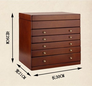 Boîte à bijoux pour femmes 5 tiroirs boîte <span class=keywords><strong>de</strong></span> rangement organisateur conteneur avec serrure miroir fourniture d'usine en bois velours bois <span class=keywords><strong>de</strong></span> luxe - Product Image 2