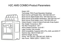 Imprimante 3D H2C H2D H2S AMS Combo Laser Full Combo FDM à double extrudeur avec détection de filament en option et récupération après coupure de courant