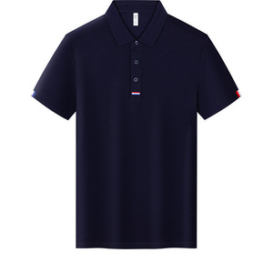 Polo de Manga Corta Azul Marino para Hombre y Mujer, Uniformes de Trabajo de Seda de Hielo, Impresión de Logotipo Personalizado Corporativo - Product Image 1