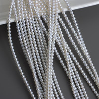 Untaian Mutiara Air Tawar Alami Putih 3mm-4mm, Bulat Sempurna dan Tanpa Cacat, Cocok untuk Pembuatan Perhiasan Kelas Atas