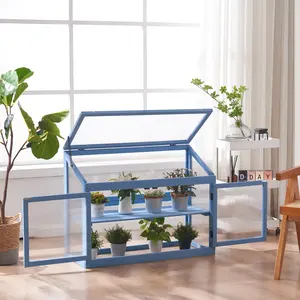 Neuzugang Indoor-Polycarbonat-Gärhaus tragbares hölzernes Minigärhaus für Blumen- und Pflanzenwachstum