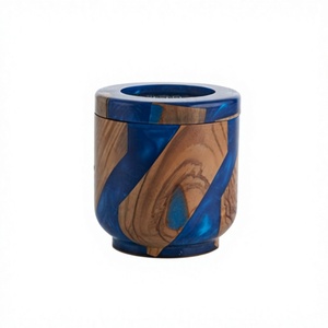 Premium Handmade Sandalwood Madkhan Oud Burner with Resin Detailing Religious <b>Home</b> Aromatherapy Ramadan Kareem Festive Decor - Product Image 1