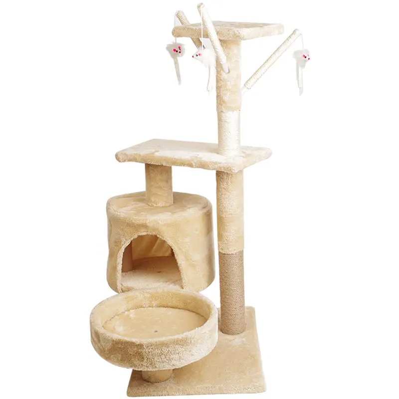 Snelle Levering Klimtoren Kat Boomhut Sisal Scratcher Post Twee Lagen Muizen Accessoire Kattenboom