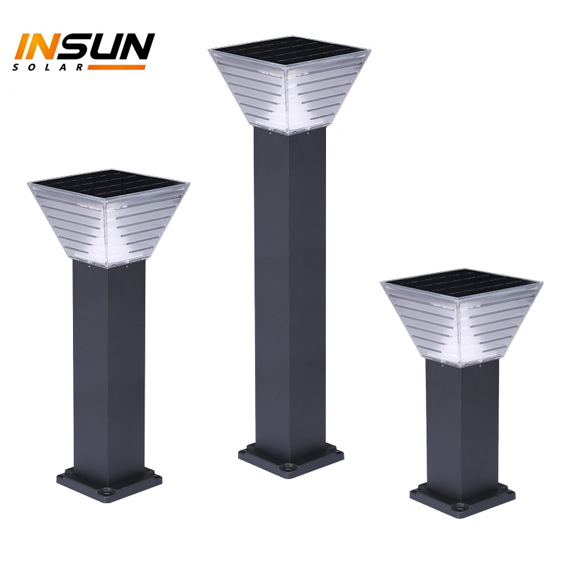 OEM ODM 5W Solar LED Garden Light Black Aluminum Square Park Road Lighting Battery Powered IP65 Rating Wholesale From China