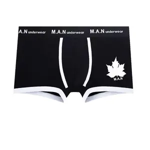 High quality cotton fashion comfortable soft breathable black white boxer brief underwear for men