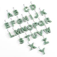 Pendentif en jade naturel avec lettre, argent S925, design original UNISEXE, colliers de bijoux fins personnalisables S-A