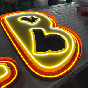 Personalizzazione di Insegne al Neon a Doppio Strato, Lettere Illuminate, Loghi Pubblicitari, Insegne da Parete per Bar e Ristoranti - Product Image 4