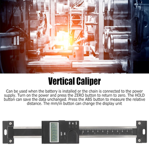 Линейка из нержавеющей стали 100/200/300 мм с ЖК-дисплеем, вертикальная цифровая линейка, точность измерения ±0,02 мм - Product Image 6