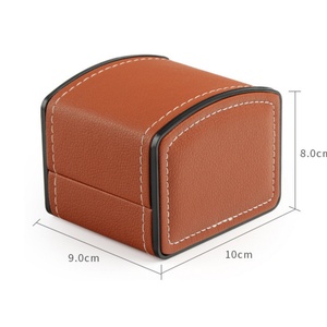 Hot Selling Men's PU Leather Flip Cover <b>Watch</b> Storage Box Portable Single Travel Arched <b>Watch</b> <b>Case</b> - Product Image 5