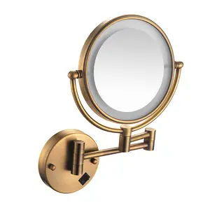 Miroir de maquillage loupe 3x8 pouces rechargeable pour salle de bain d'hôtel avec lumière LED personnalisable en gros