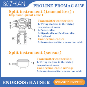 Endress + hauser đo lưu lượng điện từ thép không gỉ Proline promag 51W Cảm biến lưu lượng từ tính cho chất lỏng - Product Image 4