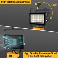 60W Akku-Arbeitsleuchte 18V/20V Akku Kabellose LED-Leuchte mit USB Tragbare Arbeitsleuchte Werkstatt Notbeleuchtung