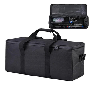 Sac de pêche sur glace rectangulaire en nylon 55 cm, sacoche d'épaule étanche pour rangement de cannes à pêche et leurres en extérieur - Product Image 4