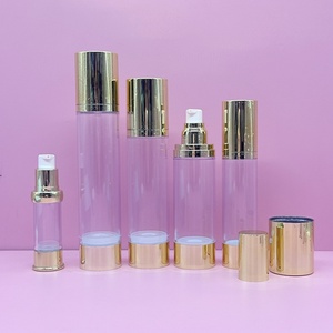 Bouteille à pompe sans air en plastique avec logo personnalisé, 30 ml, 50 ml, 100 ml, 120 ml, 80 ml, 1 oz, 4 oz, rose doré, 15 ml - Product Image 1