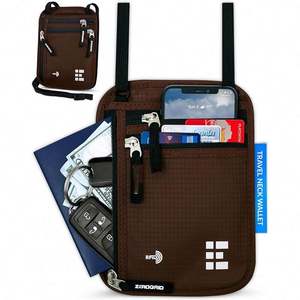 Échantillon gratuit Porte-passeport fin personnalisé avec RFID Portefeuille de voyage Pochette cachée Ceinture à argent Sac banane pour hommes - Product Image 1