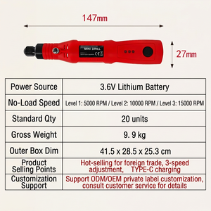 Meuleuse électrique à batterie lithium rechargeable, portable, pour gravure et polissage, petite meuleuse électrique, personnalisation OEM - Product Image 2