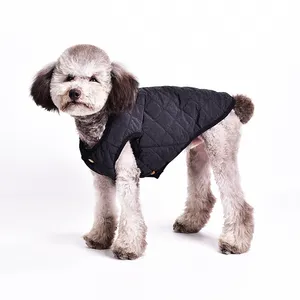 防水防风可逆式英式格子狗背心冬季外套保暖狗狗服装防寒狗狗外套