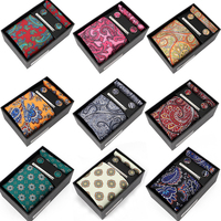 Benutzer definierte 4 Stück Männer ihn Thanksgiving Geschenk Krawatte Set Krawatte Tasche Quadrat Krawatte Clip Manschetten knöpfe Krawatte Set für Geburtstag Weihnachten
