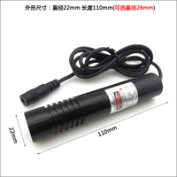 Modul Laser Garis Kecerahan Tinggi FU650L200-SCQG22 650nm <200mW untuk Mesin Gergaji Jembatan dengan PCB Terintegrasi, 22*110mm, Casing OEM