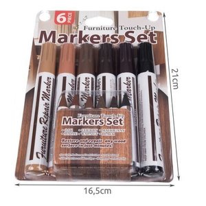 Kit de Marcadores para Reparación de Muebles, Juego de 6 Piezas con Crayones para Reparar Arañazos en Madera - Product Image 2