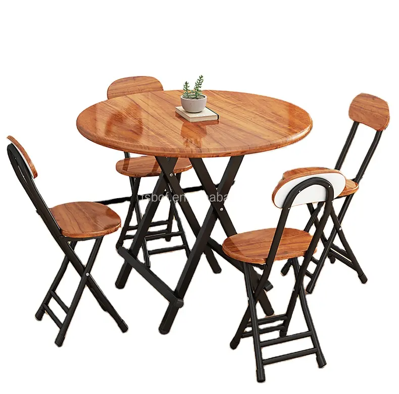 Conjunto de muebles de restaurante de comida rápida, mesa redonda plegable, silla de restaurante, Bistro, mesa pequeña portátil para exteriores, venta al por mayor