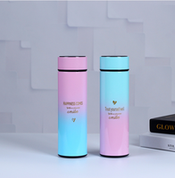 Nuevo producto Sensor personalizado Pantalla LED Temperatura Taza termo inteligente con soporte para teléfono móvil