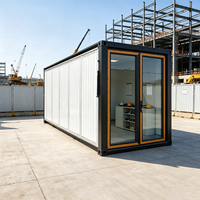 Maison conteneur pliable préfabriquée personnalisable, bâtiment modulaire, imperméable et isolé pour bureau temporaire ou dortoir