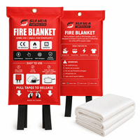 Couverture anti-feu pour la cuisine, pour une utilisation d'urgence à domicile, couverture de sécurité en fibre de verre résistante à la chaleur avec pochette personnalisée