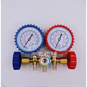 Manomètre double 1/4 po haute pression pour réfrigérant, pour climatiseur et usage automobile - Product Image 1