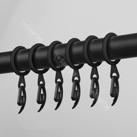 Paquet personnalisé Échantillons gratuits Noir et Blanc Pom Rideau Crochet S Pliage Fenêtre Rails Pas De Perçage Accessoires Matière Plastique