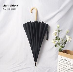 Ombrello da Golf Moderno <span class=keywords><strong>TR</strong></span> Brand a 16 Stecche, Manico Curvo in Legno, Doppio Uso, 105cm di Diametro Aperto, Tessuto in Nylon 190T - Product Image 6