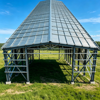 Hangar d'entrepôt et de garage moderne en acier, à grande portée, pour extérieur, style ferme, résistant aux vents et aux charges élevées, garantie 3 ans