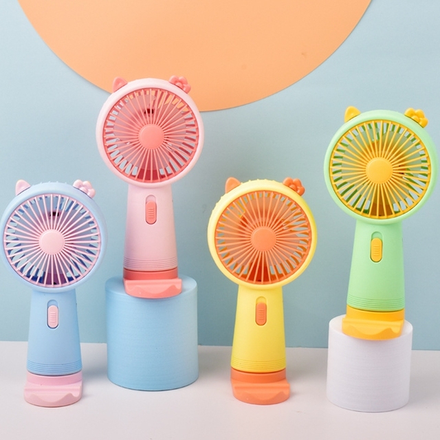 Outdoor Portable Cartoon Small Fan USB Rechargeable Handheld Fan Cooling Portable Mini Fan