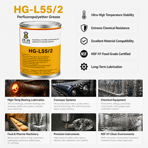Grasso ad Alta Velocità HG-L55 PFPE PTFE 300K Ndm NSF H1 FDA 260 Senza Silicone HANGUANG 1KG per Cuscinetti <span class=keywords><strong>di</strong></span> Rulli Tessili e Ingranaggi - Product Image 3