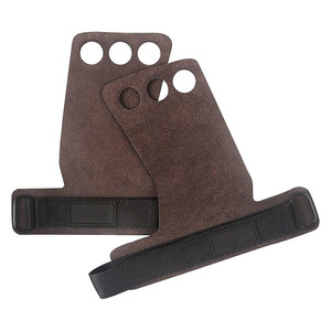 Gants de musculation personnalisés avec logo, 3 trous, poignées en carbone pour la musculation - Product Image 1