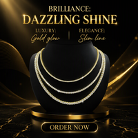 Collier tennis couleur or avec chaîne en moissanite, taille brillant rond, serti clos, bijou pour cadeau de mariage ou de fête